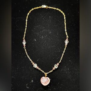 EUC-Girls Pink Fashion Heart Chocker